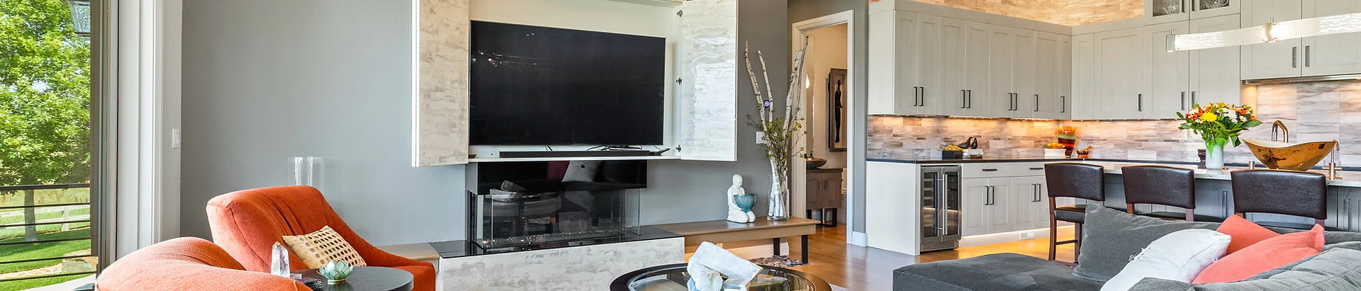 Modern interior built by Elton R Construction